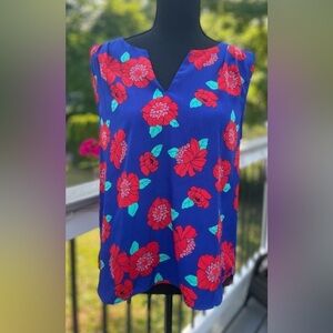 41 HAWTHORN Blouse Top Floral Sleeveless Summer Size small